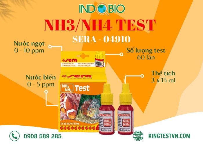 Thông số bộ test NH4/NH3 sera 04910